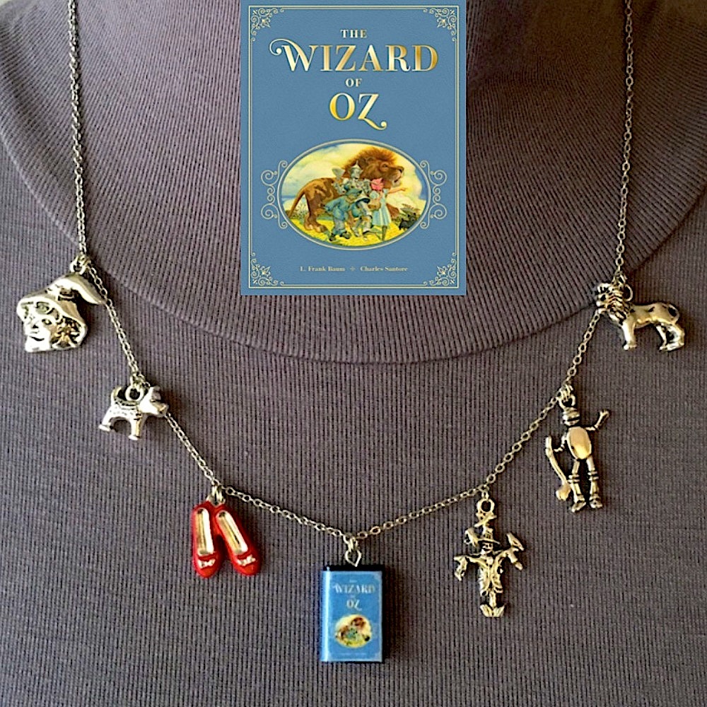 Wizard of Oz by L. Frank Baum Handmade Literature Necklace, Book Cover, Witch